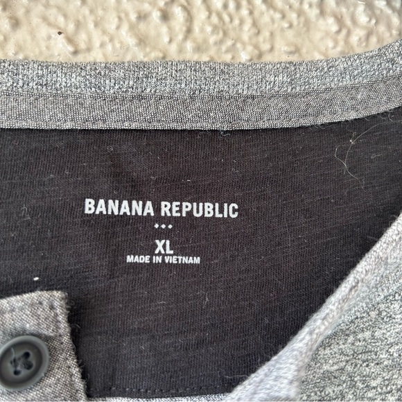 Banana Republic men’s baseball tee henley long sleeve gray and black XL - Picture 6 of 7